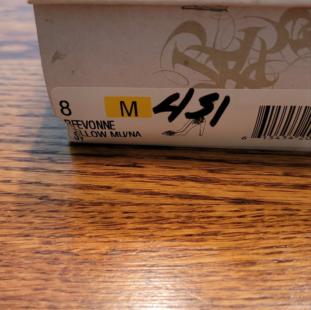 NWT Rachel Roy Snakeskin Mustard Yellow Gold Gray Taupe Tan Beige Peep Toe Heels - Picture 10 of 10